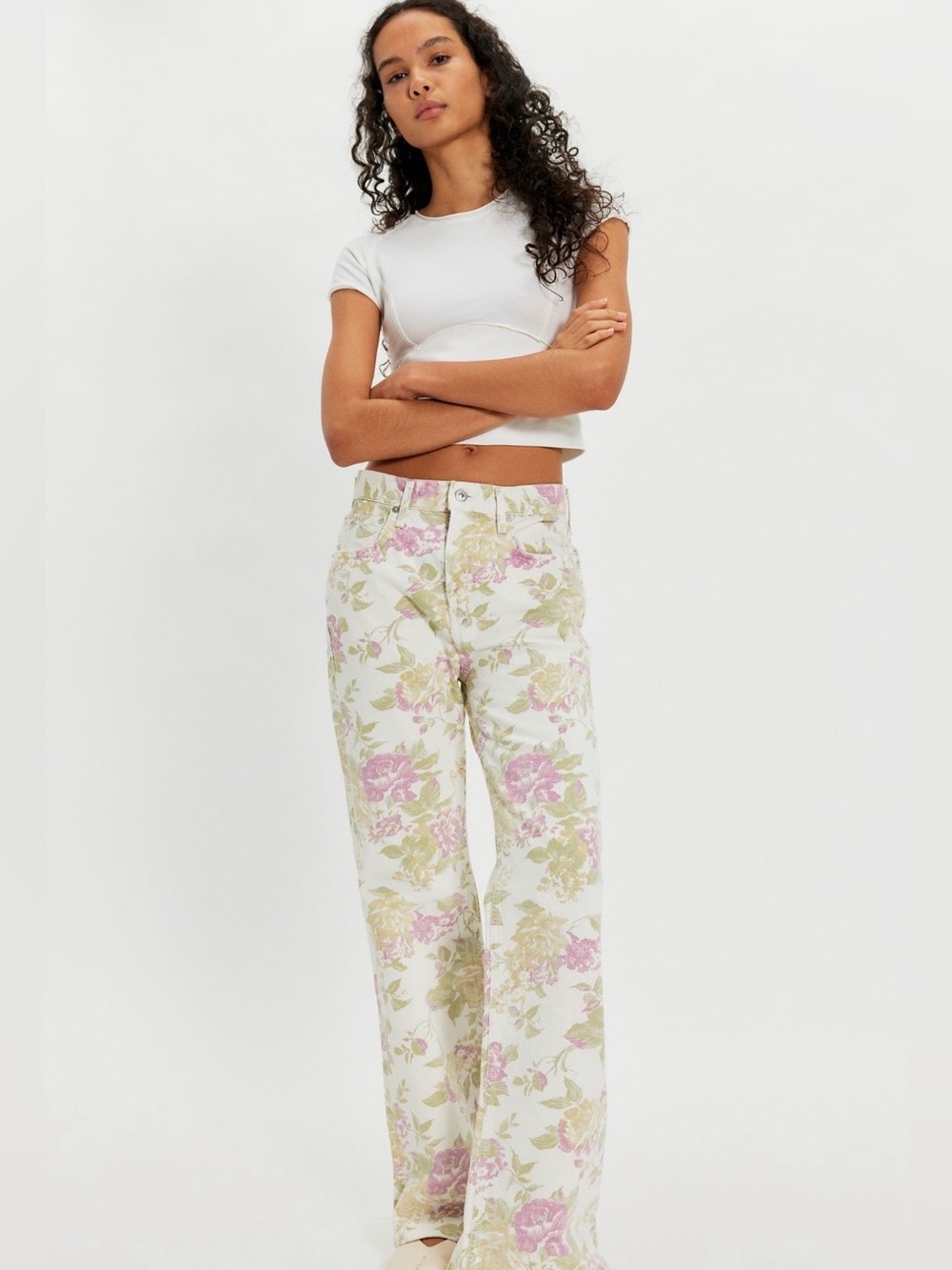 Citizens of Humanity Kimberly 70’s Flare Printed Jeans English Rose 💯 Cotton NWT